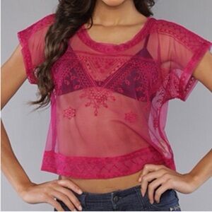 Free People - Vicki Mesh Lace Shirt